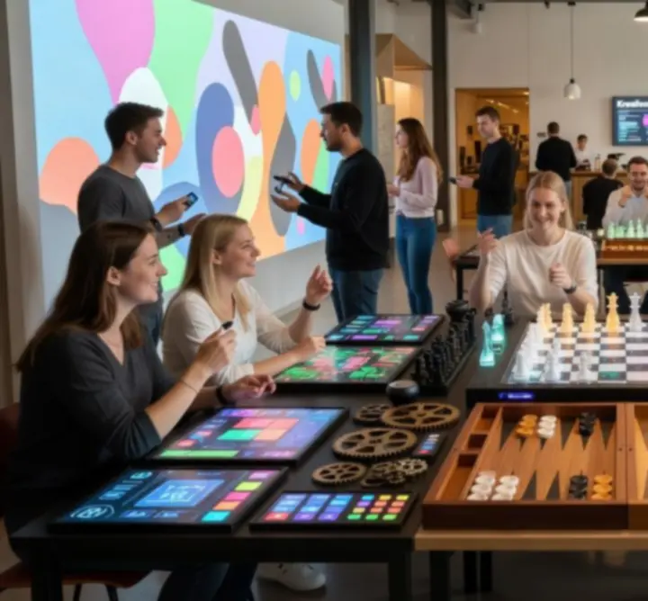 Kreativní eventová atmosféra s moderním nasvícením a interaktivní zábavou