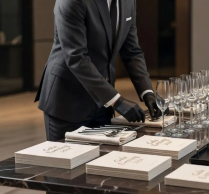 Detail prémiového servisu a elegantního kasinového stolu